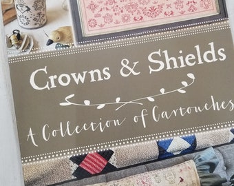Crowns & Shields, A Collection of Cartouches, by Blackbird Designs...cross-stitch design