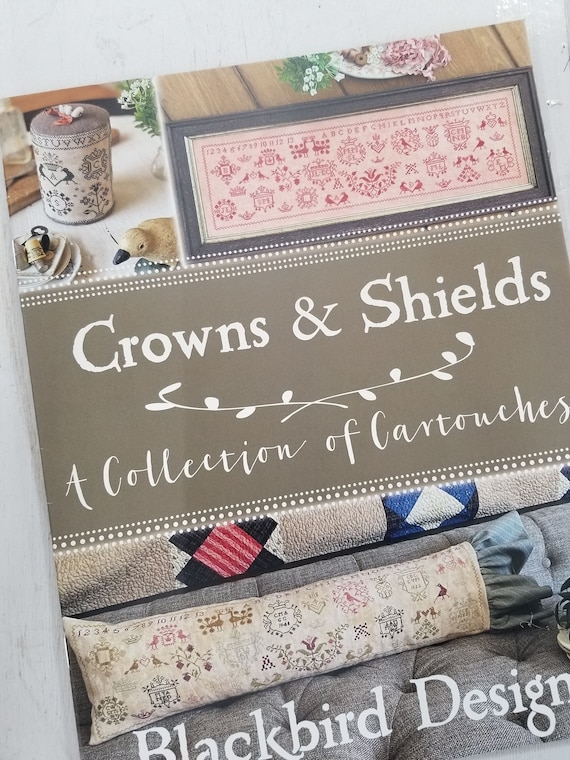 Crowns & Shields, A Collection of Cartouches, by Blackbird Designs...cross-stitch design