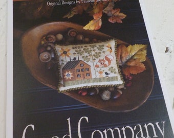 Good Company by Plum Street Samplers...cross stitch pattern, fox and house cross stitch