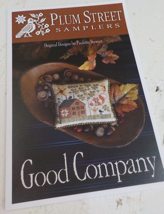 Good Company by Plum Street Samplers...cross stitch pattern, fox and house cross stitch