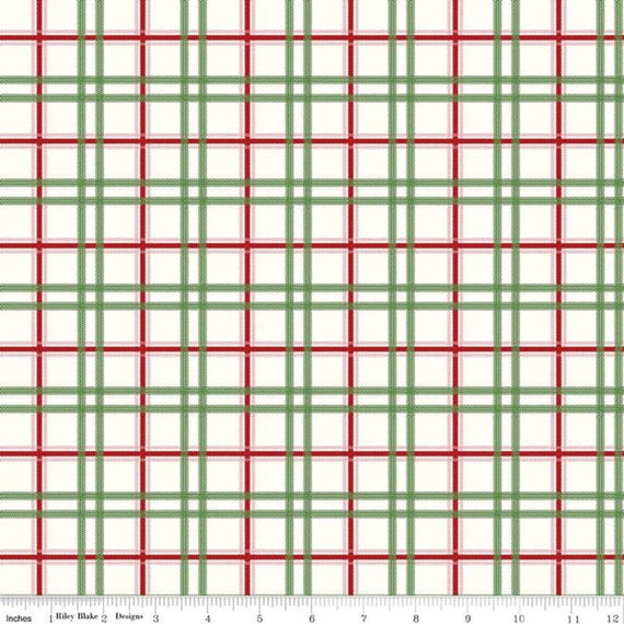 Mistletoe & Holly...C16407-CLOUD...Plaid...Beverly McCullough...Riley Blake Designs