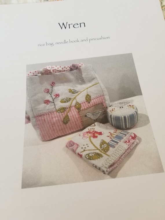 Wren...rice bag, needle book, and pincushion pattern...designed by Susan Smith