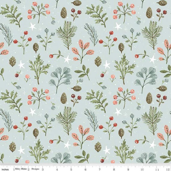 Magical Winterland...Foliage Blue C14943-BLUE...Lisa Audit...Riley Blake Designs
