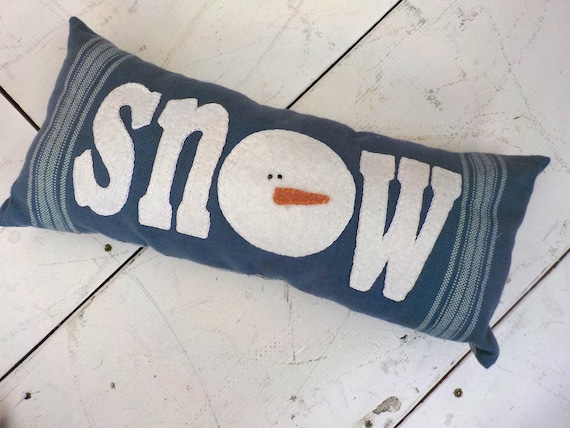 snOw appliqué pillow kit...Winter Project, home decor, DIY pillow