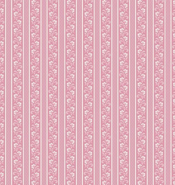 April's Garden...Flower Pot Stripe...Medium Pink...16541B-22...April Cornell...Benartex