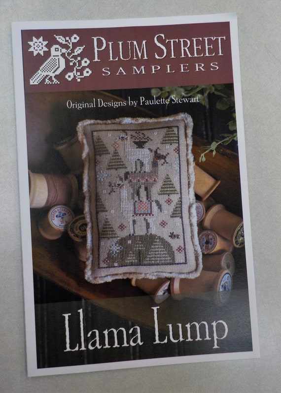 Llama Lump by Plum Street Samplers...cross stitch pattern, llama cross stitch