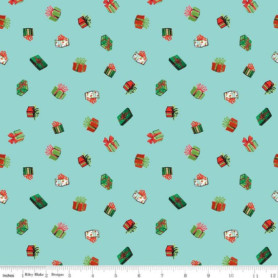Jingle Bells...Presents Aqua C14834-AQUA...The Cottage Mama...Riley Blake Designs