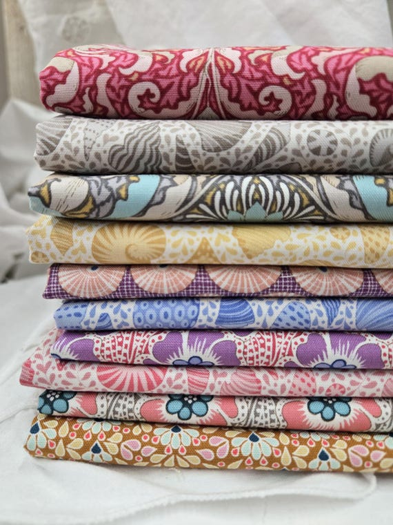 Cotton Beach and Seashell blender...HALF yard bundle...a Tilda Collection designed by Tone Finnanger...10 prin.