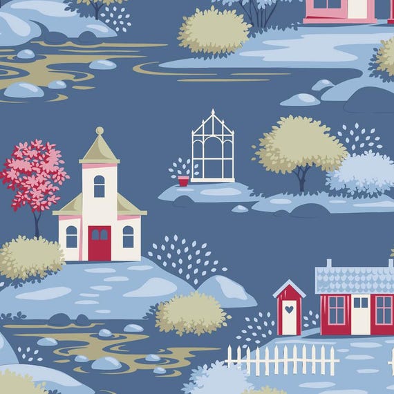 Village Life Blender...Village...Blue...Tilda fabrics...Tone Finnanger