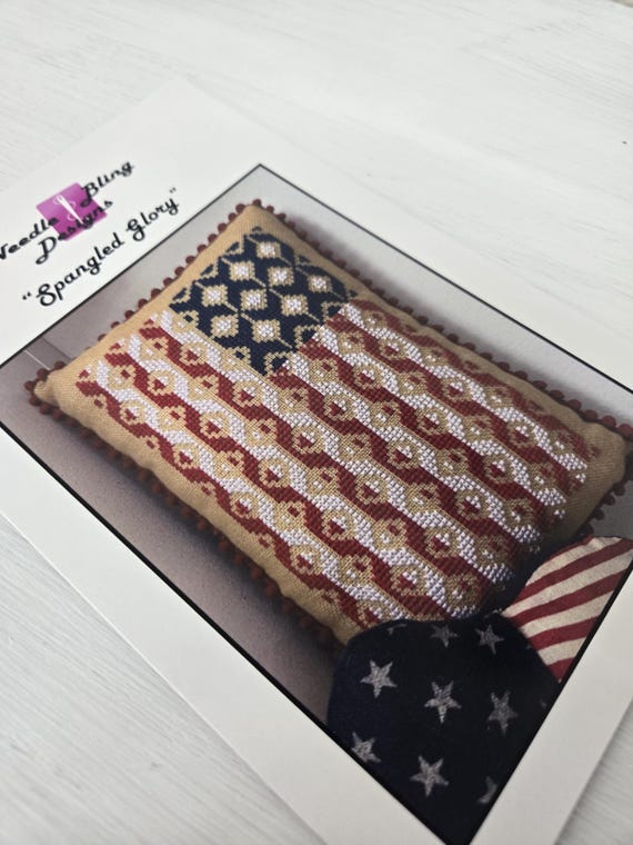 Spangled Glory...Needle Bling Designs...cross stitch chart...Flag