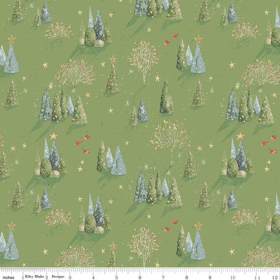 Magical Winterland...Trees Clover C14941-CLOVER...Lisa Audit...Riley Blake Designs