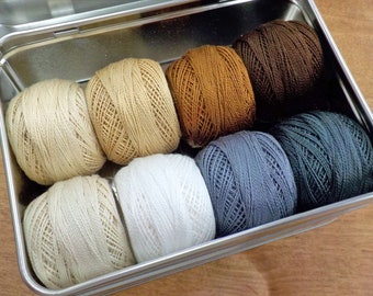 Neutrals thread box...featuring 8 DMC perle cotton balls...no 8