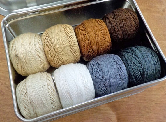 Neutrals thread box...featuring 8 DMC perle cotton balls...no 8