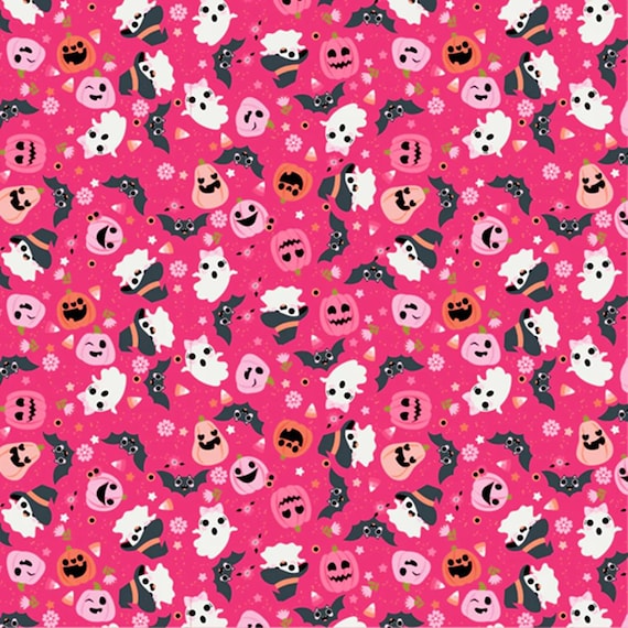 Not Scary...Going Batty Dark Pink...Jill & Rani...Poppie Cotton