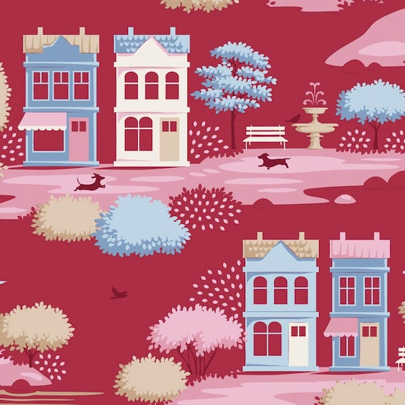 Village Life Blender...Village...Burgundy...Tilda fabrics...Tone Finnanger