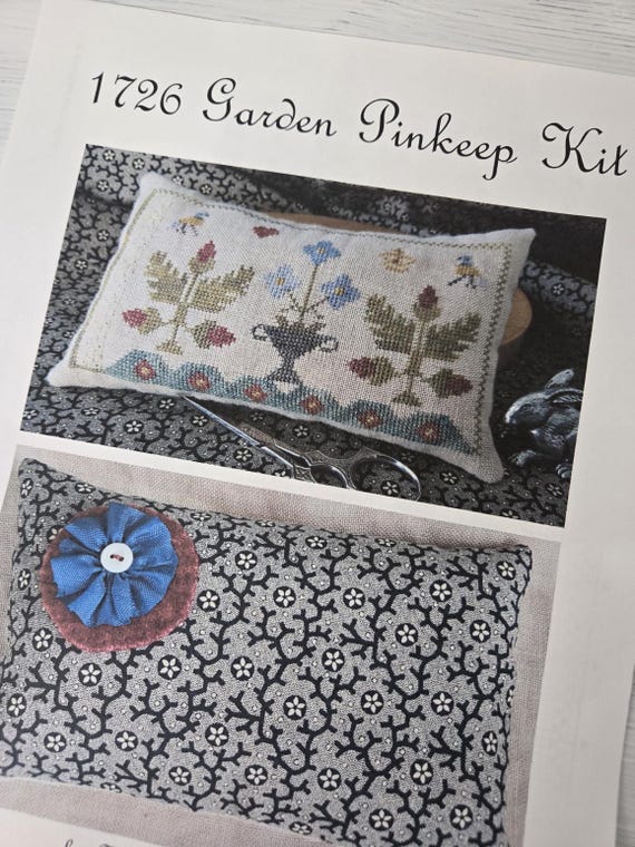 1726 Garden Pinkeep...Samplers Not forgotten...cross stitch kit
