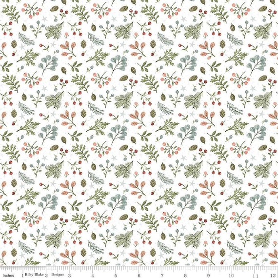 Magical Winterland...Foliage Snow C14943-SNOW...Lisa Audit...Riley Blake Designs