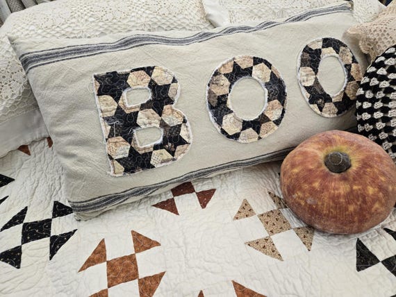 BOO Pillow kit...designed by Mickey Zimmer for Sweetwater Cotton Shoppe...Halloween cushion