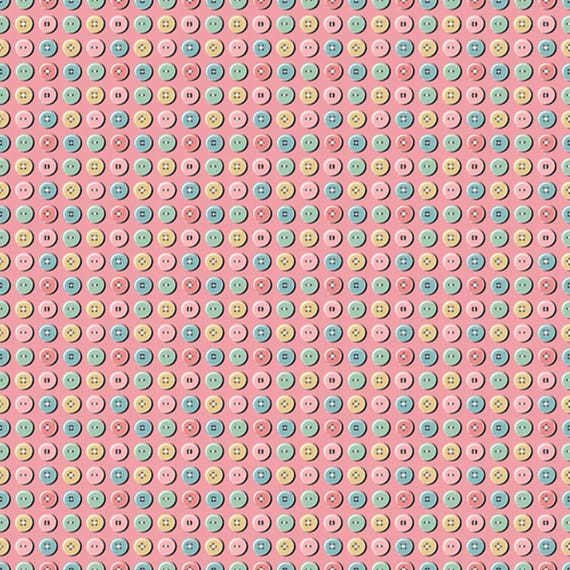 Granny's Sewing Room...Button Collection pink...GS25909...Sheri McCulley...Poppie Cotton