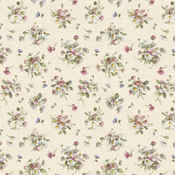 Wild Flowers...R651625D Cream...Petite Floral...Smithsonian Collection...Marcus Fabrics