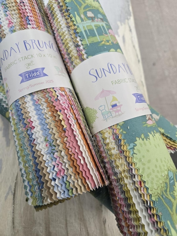 Sunday Brunch...Fabric Stack...10 inch squares...a Tilda collection...Tone Finnanger
