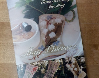 May Flowers, 3 Stockings for May, by Blackbird Designs...cross-stitch design