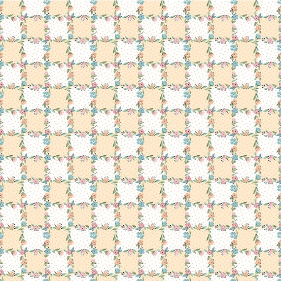 Garden Party Yellow Lovely Lattice GP23313 by Sheri McCulley for Poppie Cotton