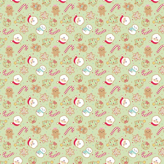 Gingerbread Kisses...C16441 GREEN...Doodlebug Designs...Riley Blake Designs