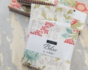 Bliss mini charm pack by 3 Sisters for Moda Fabrics...42--2 1/2 inch squares