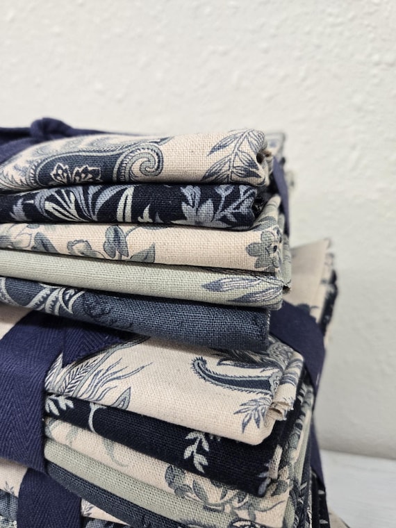 Breathtaking Blues LINEN...HALF Yard Bundle...3 Sisters...Moda Fabrics...5 prints