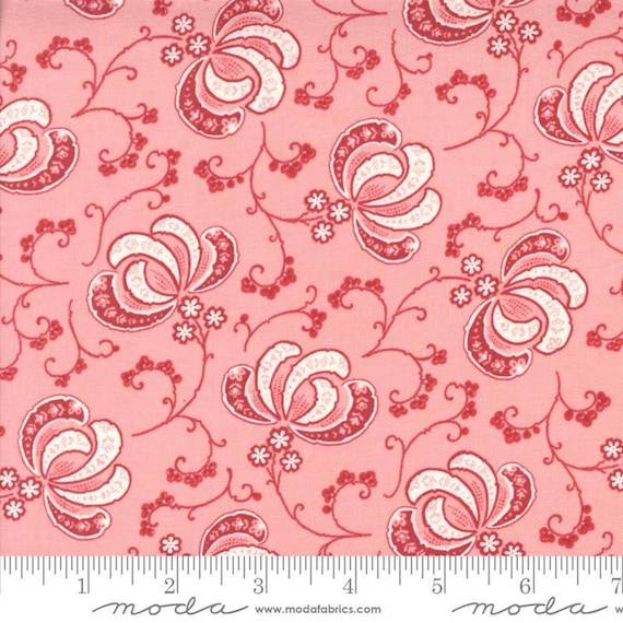 Hollyhocks & Roses...Carnation Pink 3051-15...Bunny Hill Designs...Moda Fabrics
