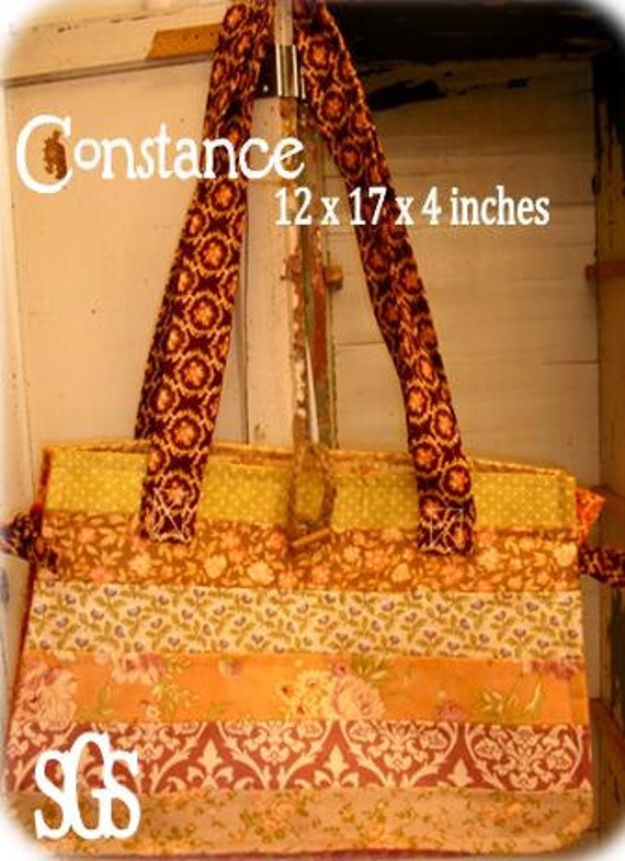 PDF Constance bag pattern using Fig Tree by Mickey Zimmer for Sweetwater Cotton Shoppe