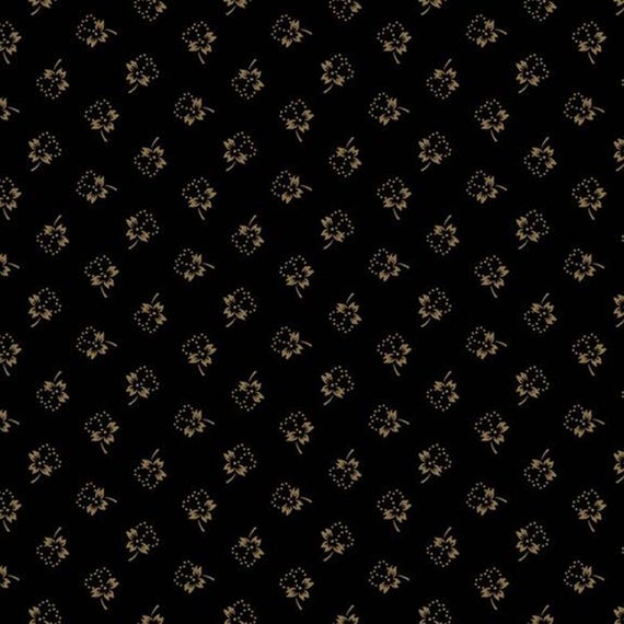 Bluebird Manor...Dotted Floral R221052D BLACK...Paula Barnes...Marcus Fabrics