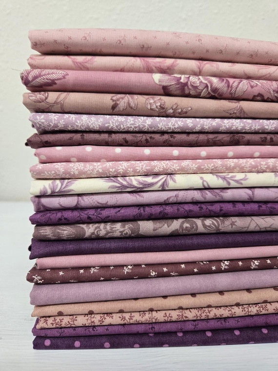 3 Sisters Favorites...Vintage Linens...Lavender Fields...HALF Yard bundle...Moda Fabrics...20 prints