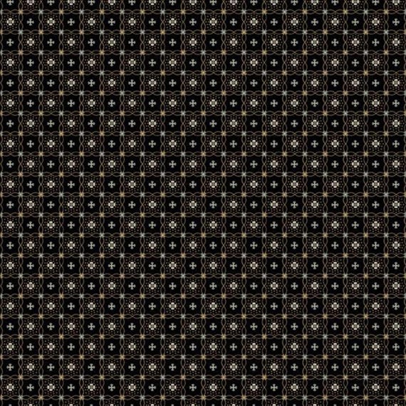 Bluebird Manor...Daisy Check R221048D  BLACK...Paula Barnes...Marcus Fabrics