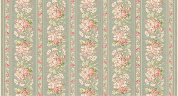 Beloved...1665040B...apple blossom stripe...willow...April Cornell...Benartex