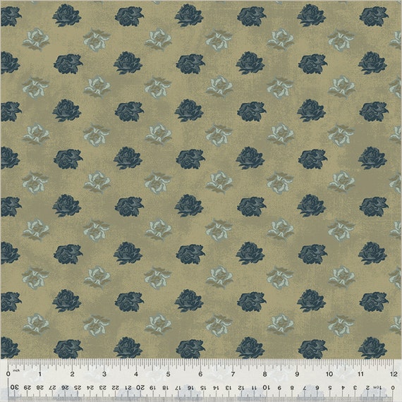 Garden Tale...Rose Head Taupe 53821-6-1...Jeanne Horton...Windham Fabrics