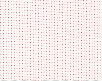 Dwell Pin Dot Cream Red 55276 11 by Camille Roskelley for Moda Fabrics