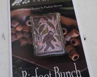 Bigfoot Bunch by Plum Street Samplers...cross stitch pattern, Bigfoot cross stitch