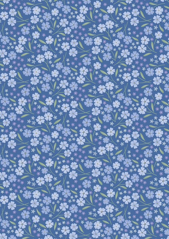 Forever Blooms...CC64.2 Forevermore...mid Blue...Cassandra Connolly...Lewis & Irene