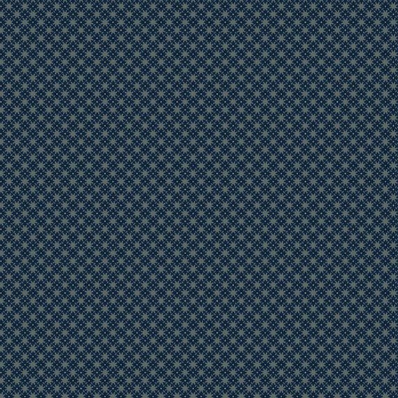 Sturbridge Floral Petites R170716D-BLUE Gear Grid by Pam Buda for Marcus Fabrics