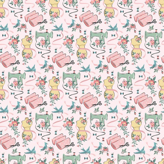 Granny's Sewing Room...Sewing Room pink...GS25926...Sheri McCulley...Poppie Cotton