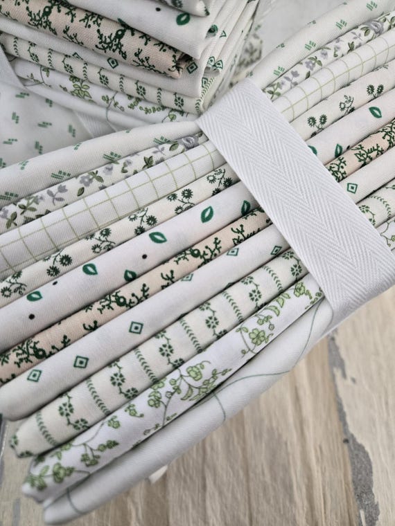 Low Volume Shamrock...HALF yard bundle...exclusive grouping...10 low volume green prints