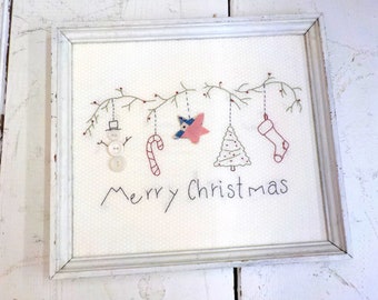 Merry Christmas embroidery kit...designed by Tracy Souza of Plumcute Designs, DIY Christmas, Christmas project