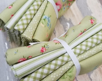 Ellie Green, 5 Fat Quarter Bundle, by Brenda Riddle of Acorn Quilt Company for Moda Fabrics