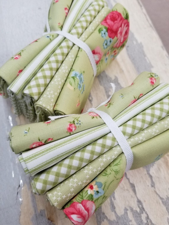 Ellie Green, 5 Fat Quarter Bundle, by Brenda Riddle of Acorn Quilt Company for Moda Fabrics