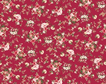 American Beauty, Scattered Petite Rose Red MAS10253-R by Robyn Pandolph Saxty...designed for Maywood Studio