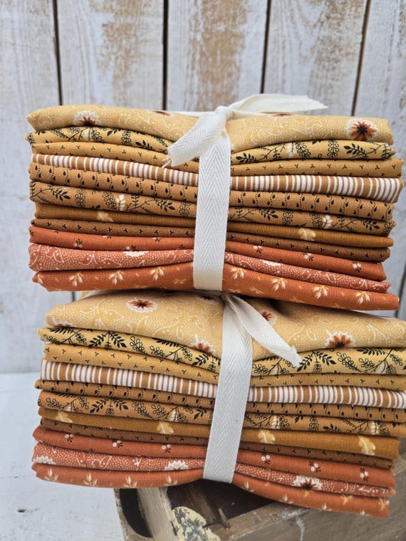 Pumpkin Spice Gatherings...Pumpkin and Spice FQ Yard Bundle...Primitive Gatherings...Moda Fabrics...11 prints