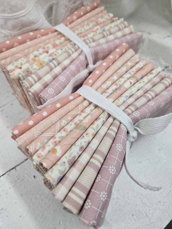Cottage Charm...FQ Faded Rose & Peach Bundle...Heather Briggs of My Sew Quilty Life...Moda Fabrics...9 prints