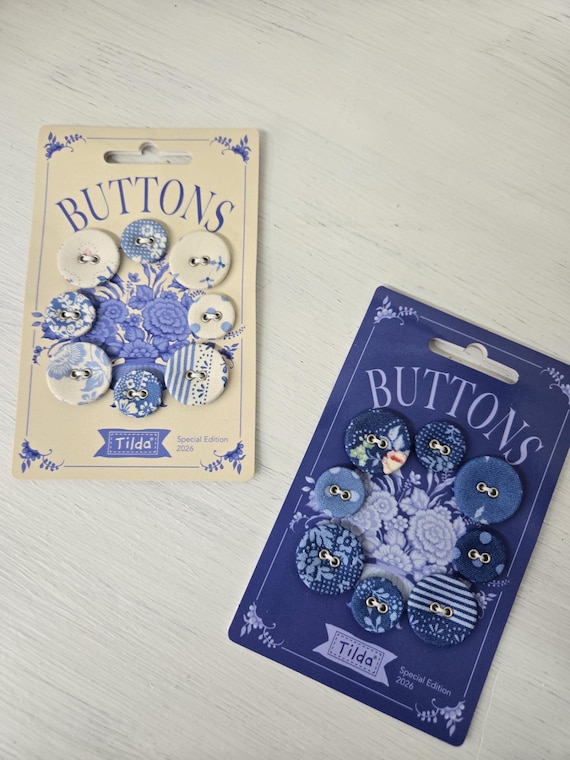 Something Blue...Buttons Cards....a Tilda collection...Tone Finnanger...2 colors